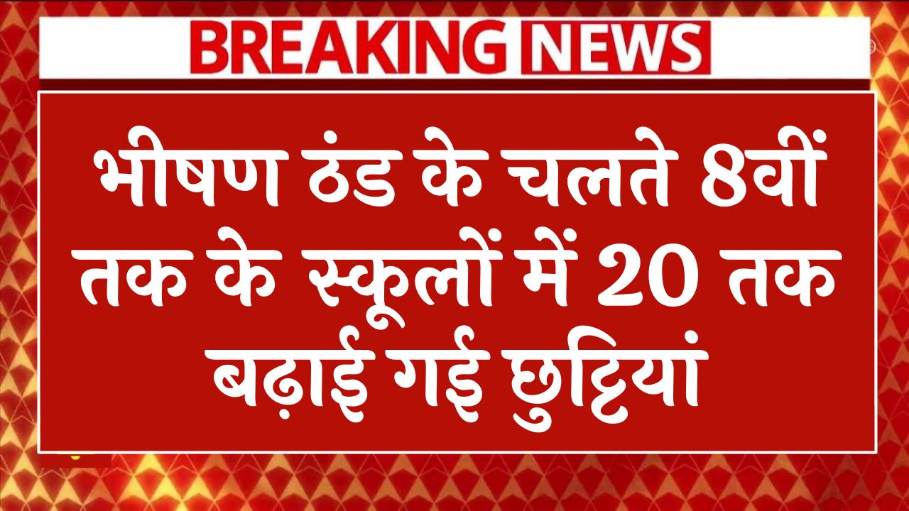 School Closed: भीषण ठंड के चलते 8वीं तक के स्कूलों में 20 तक बढ़ाई गई छुट्टियां, आदेश हुए जारी